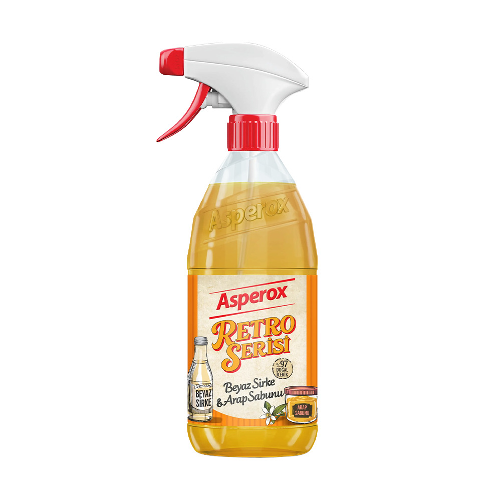 Asperox Retro Serisi Beyaz Sirke & Arap Sabunu Turuncu 1000Ml