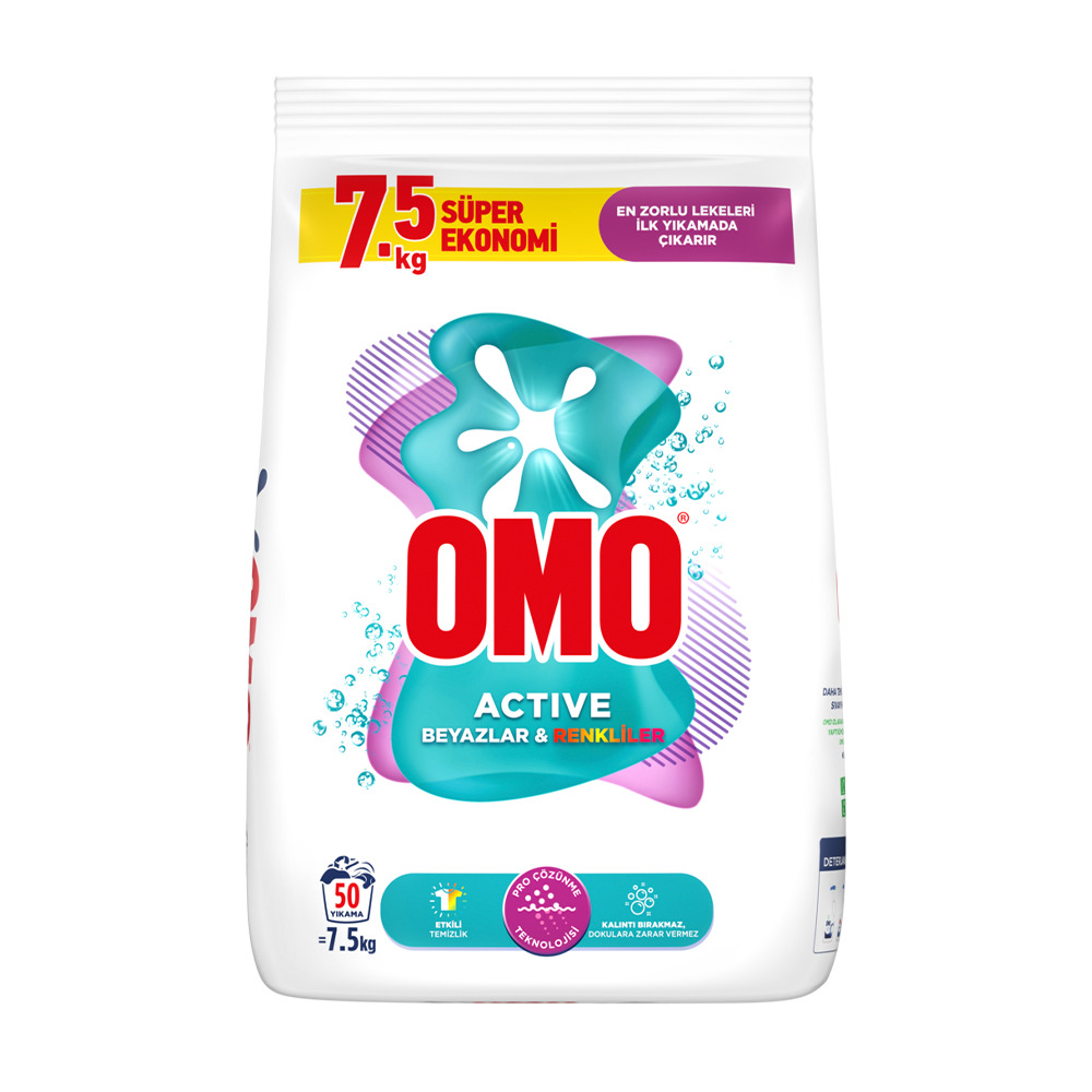 Omomatik Toz Deterjan 7,5 Kg Renkli & Beyaz