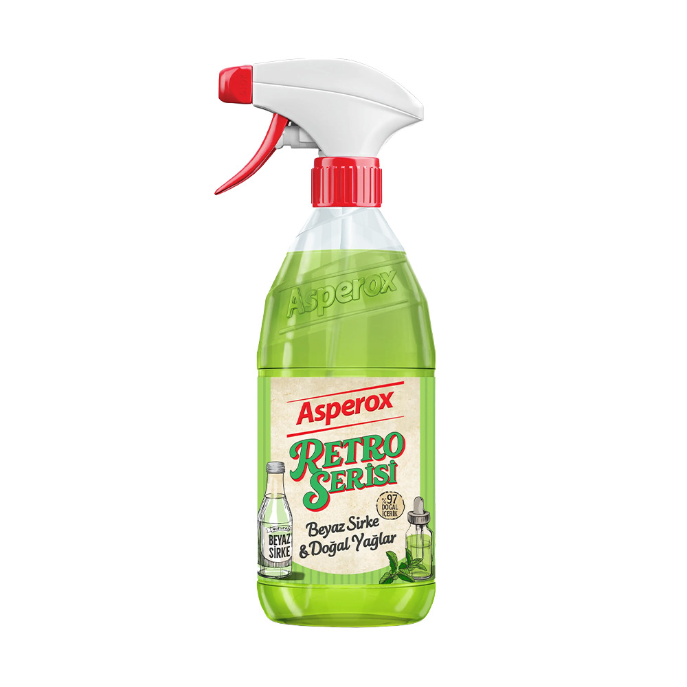 Asperox Retro Serisi Beyaz Sirke & Doğal Yağlar Yeşil 1000Ml