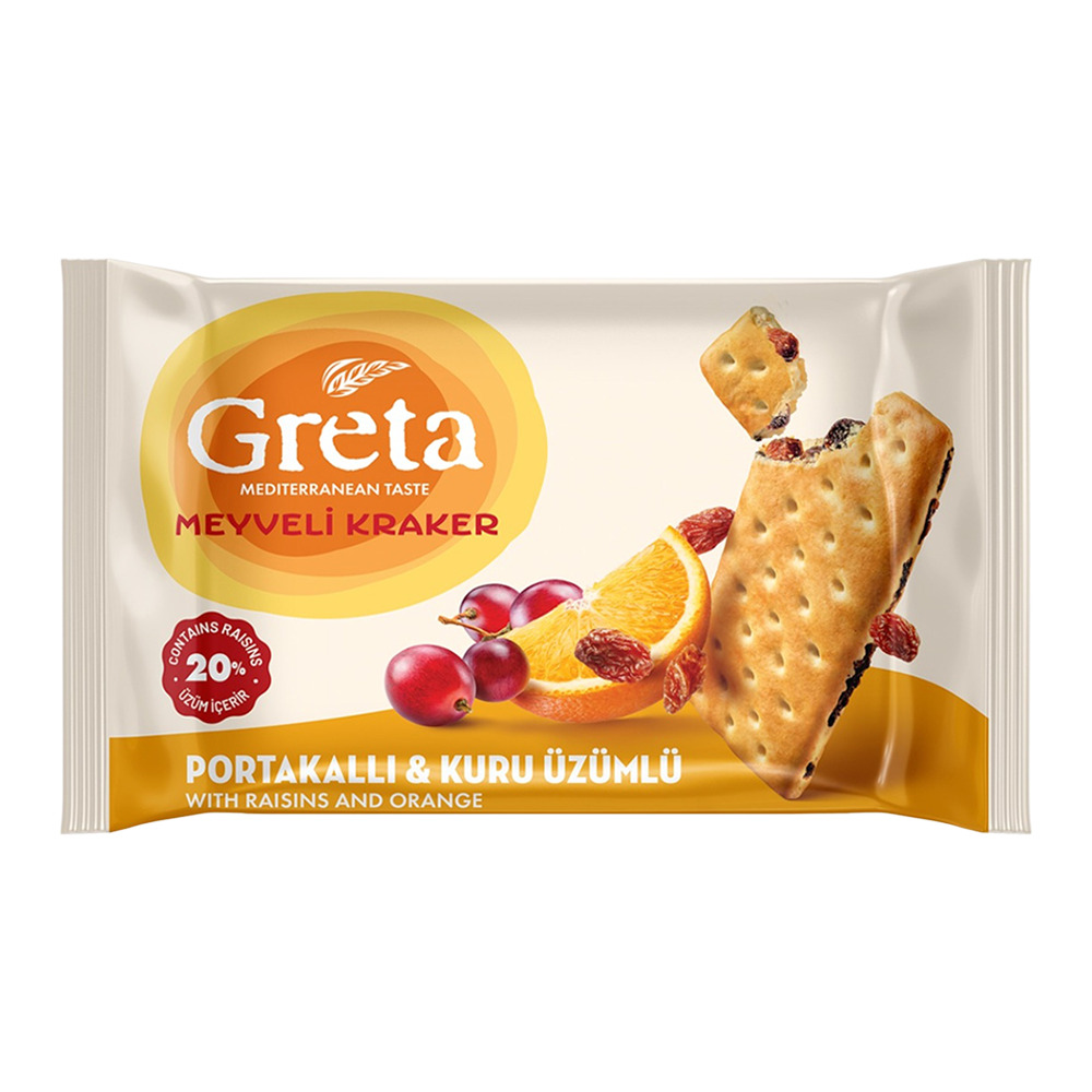 Greta Kuru Üzüm & Portakal Meyveli Kraker 150Gr