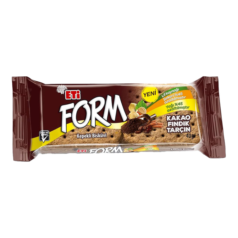 Eti Form Kakaolu Fındıklı Kepekli Bisküvi 40 Gr