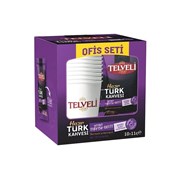 Teymur Telveli Hazır Türk Kahvesi Ofis Seti Şekerli  10'Lu