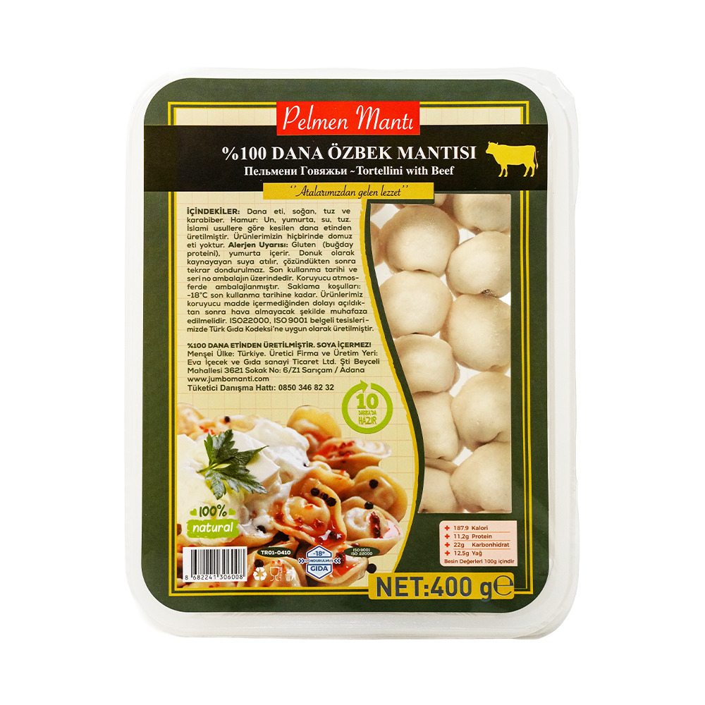 Pelmen Özbek Mantı 400 Gr Dana Etli