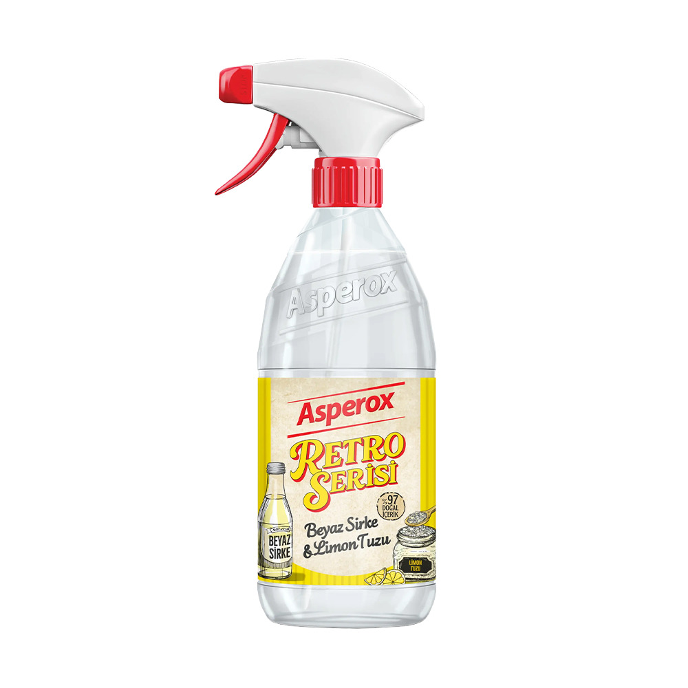 Asperox Retro Serisi Beyaz Sirke & Limon Tuzu Sarı 1000Ml